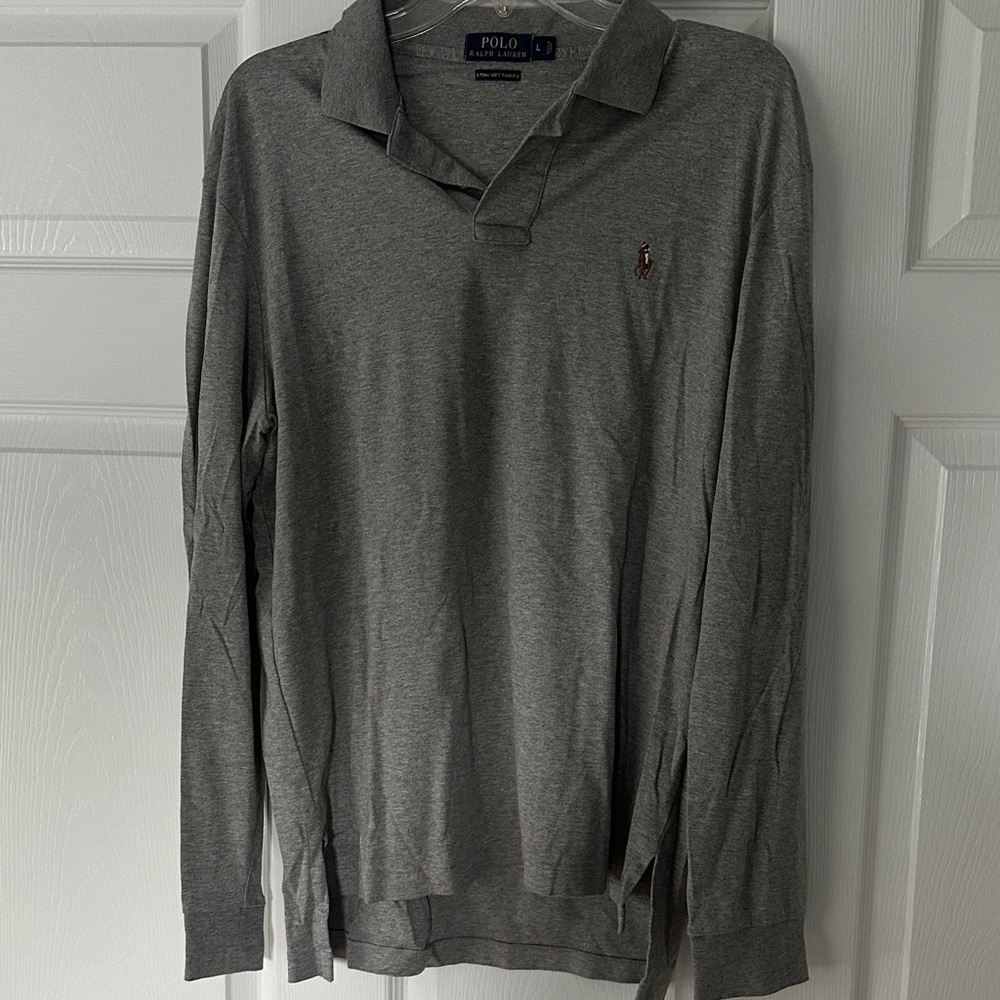 Polo by Ralph Lauren Charcoal Long Sleeve Polo